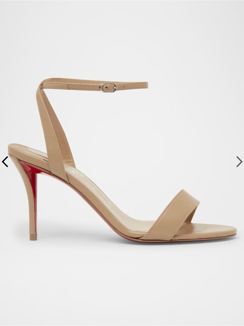 Christian Louboutin Nude Beige Ankle Strap Sandals with Red Sole